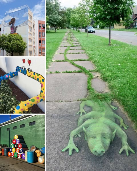 Artist Transforms Everyday Streets Into Colorful Masterpieces